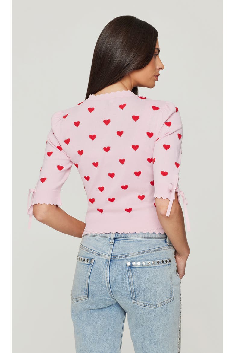 Tess Hearts Intarsia Cardigan, Alternate, color, pink