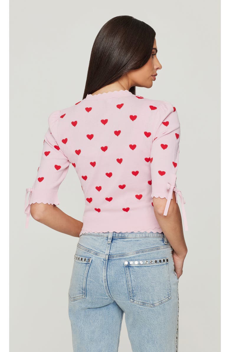 Generation Love Tess Hearts Intarsia Cardigan, Alternate, color, Pink