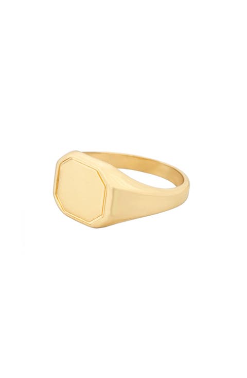 18K Gold Plated Signet Ring