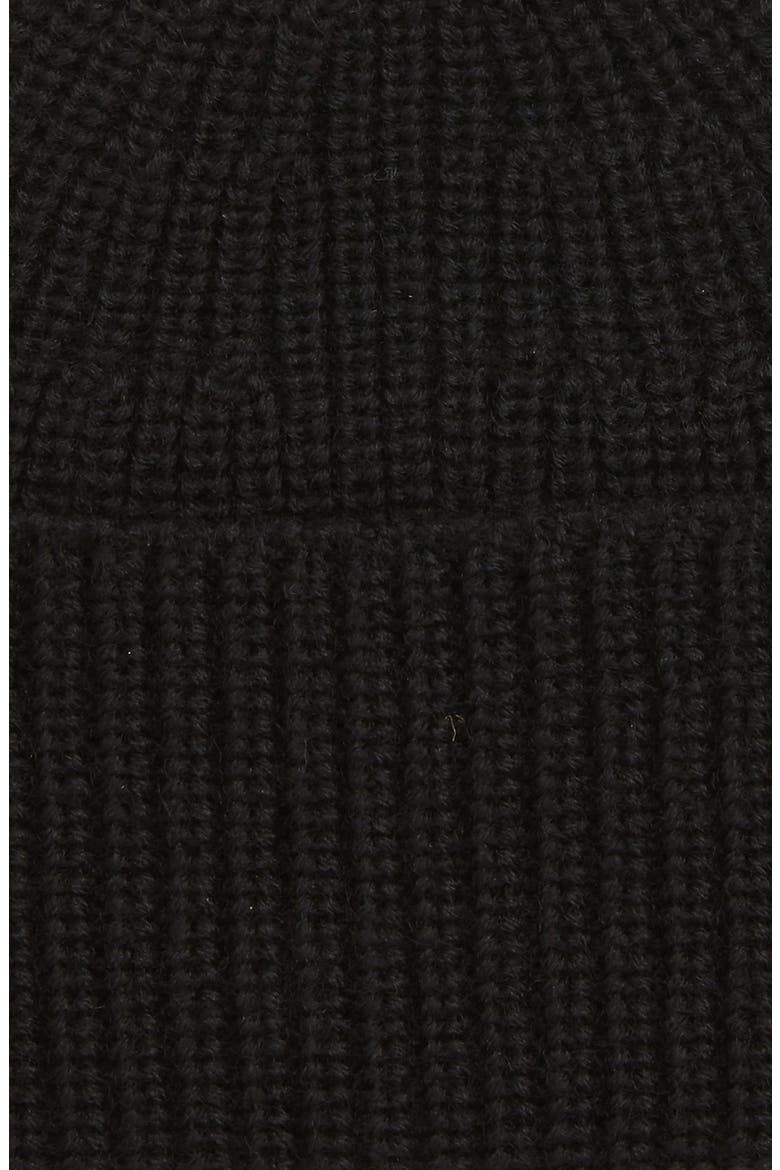 Ribbed Wool Beanie, Alternate, color, BLACK/ BLACK