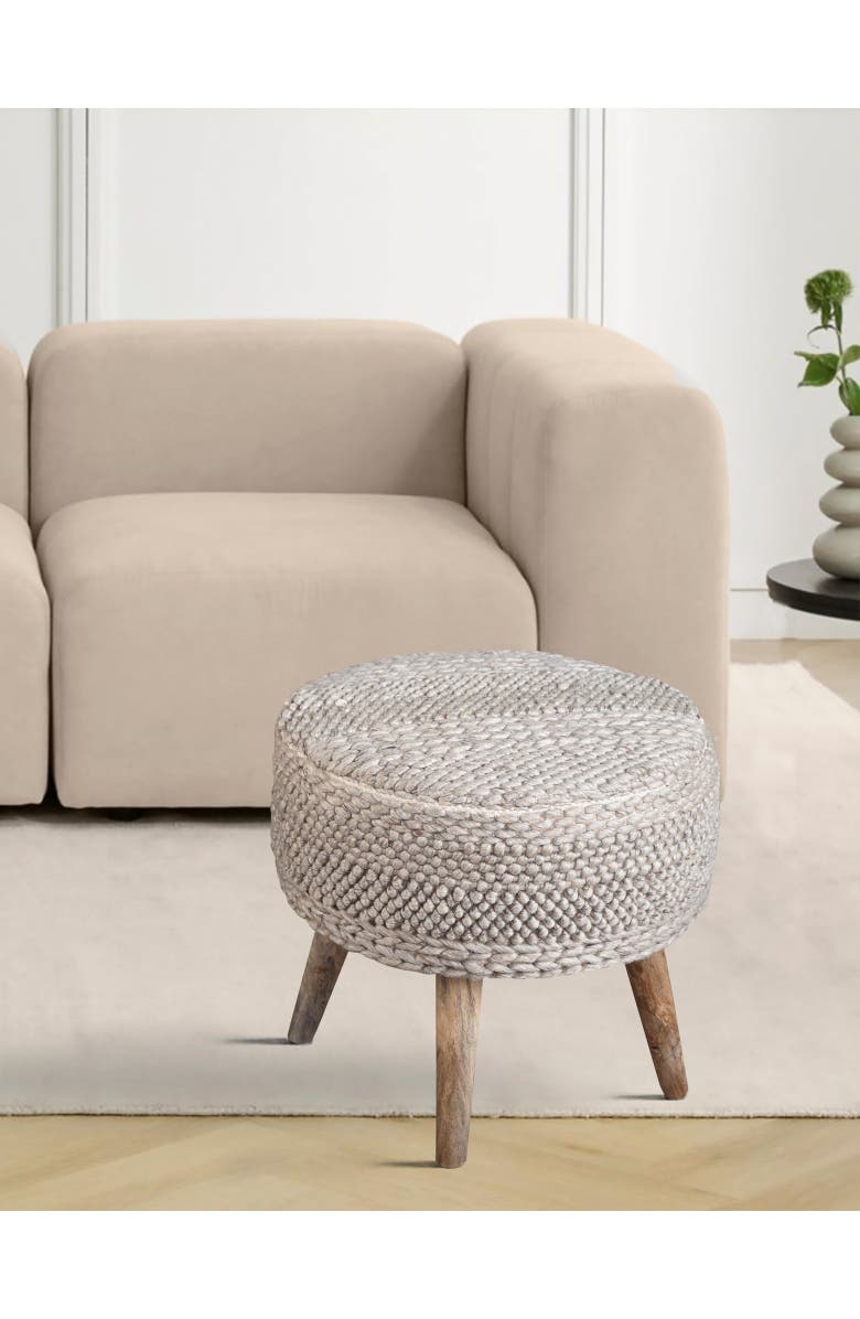 Anaya Textured Oversized Handwoven Stool, Alternate, color, Taupe