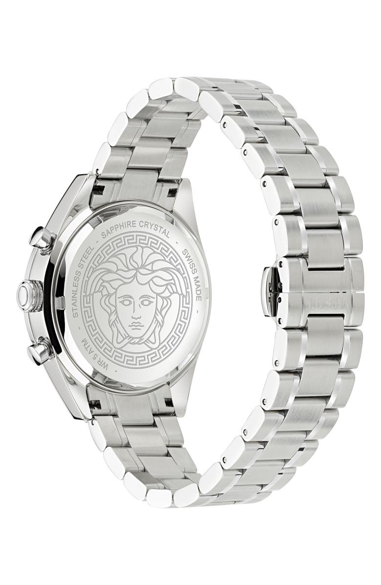 Versace V-Code Chronograph Bracelet Watch, 41mm, Alternate, color, Stainless Steel
