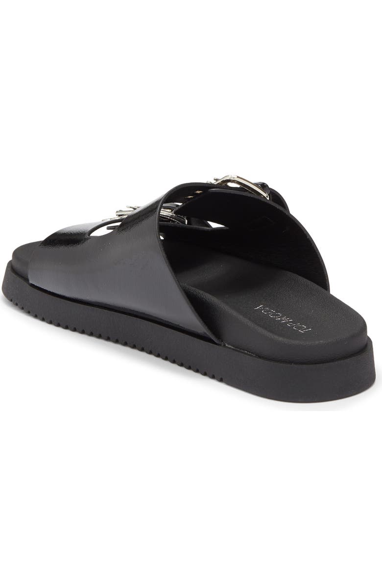 TOP MODA Lyon Buckle Slide Sandal, Alternate, color, Black Pat