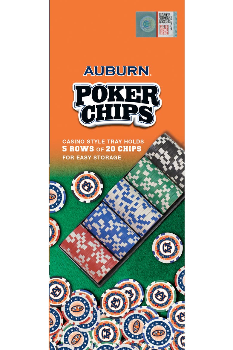 Auburn Tigers 100 Piece Poker Chips, Alternate, color, Multicolor