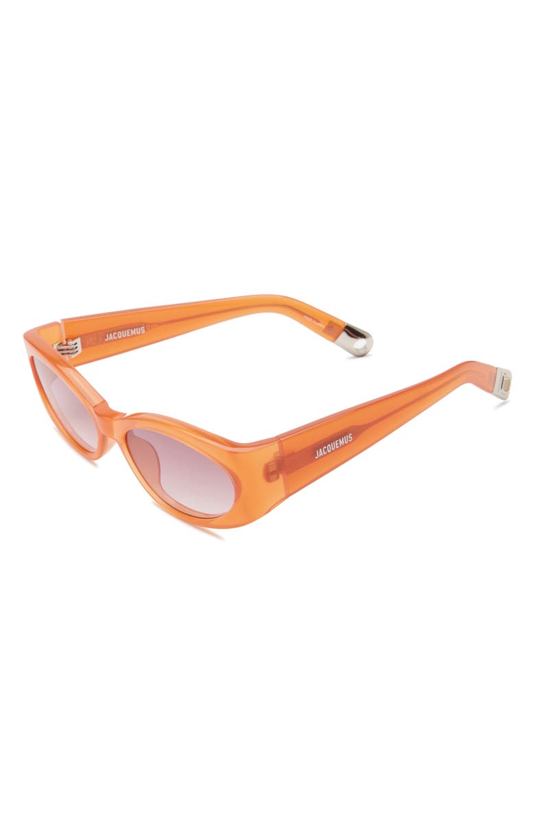 Jacquemus Ovalo 55mm Gradient Oval Sunglasses, Alternate, color, Milky Amber/ Silver/ Rose