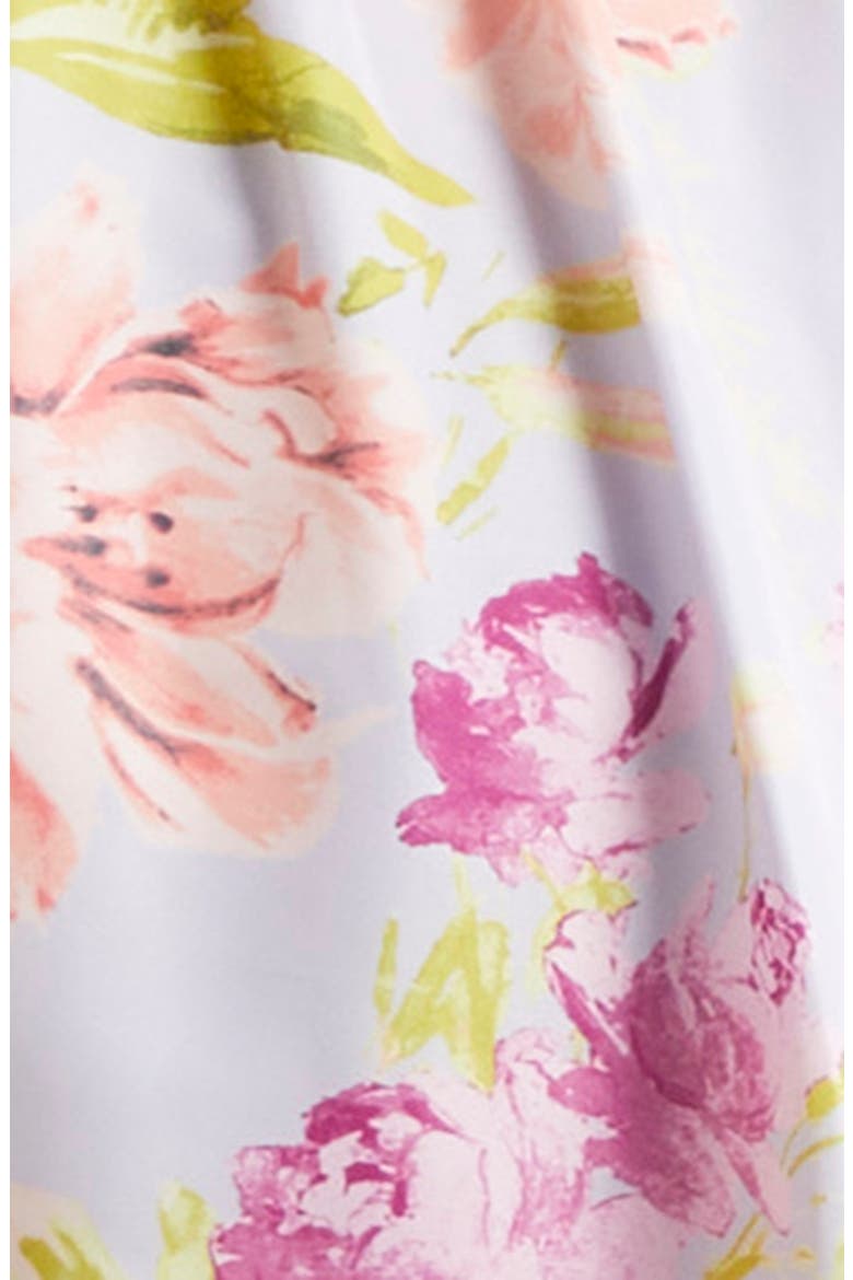 Maggio Midnight Tulips Tiered Midi Dress, Alternate, color, PALE LAVENDER MULTI