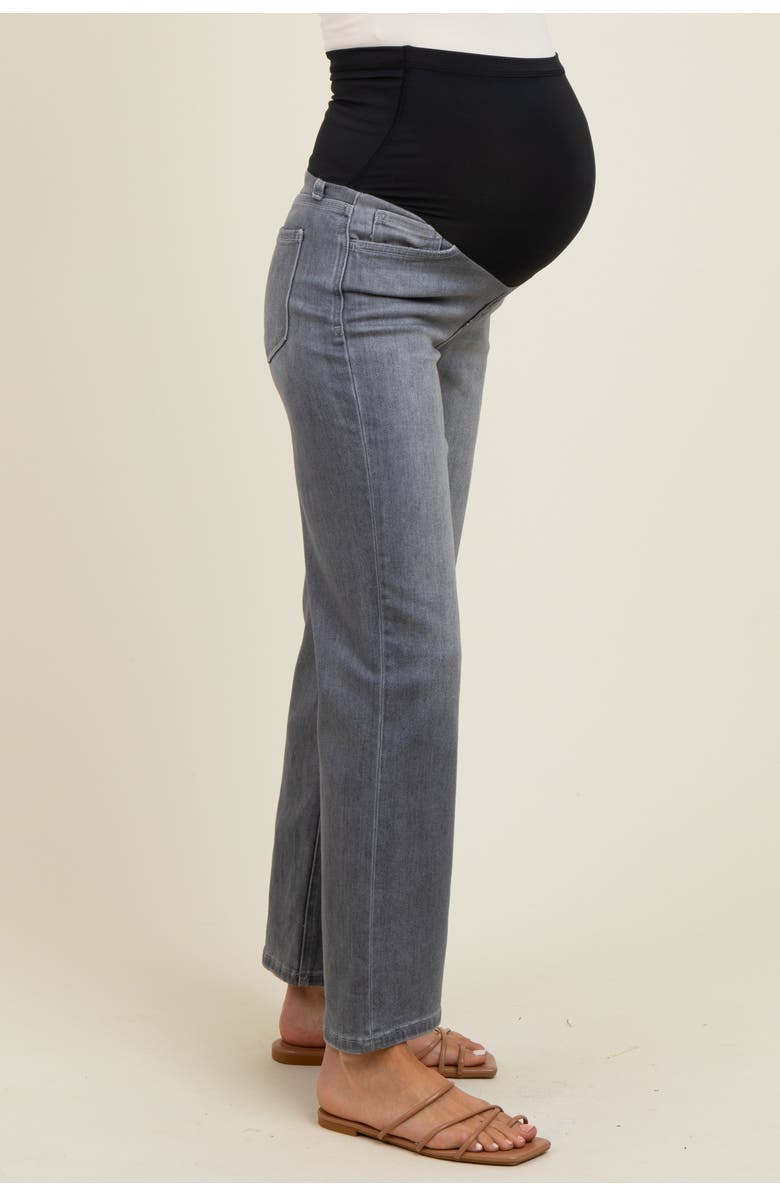 PinkBlush Ankle Slim Wide Leg Maternity Jeans, Alternate, color, Charcoal Grey