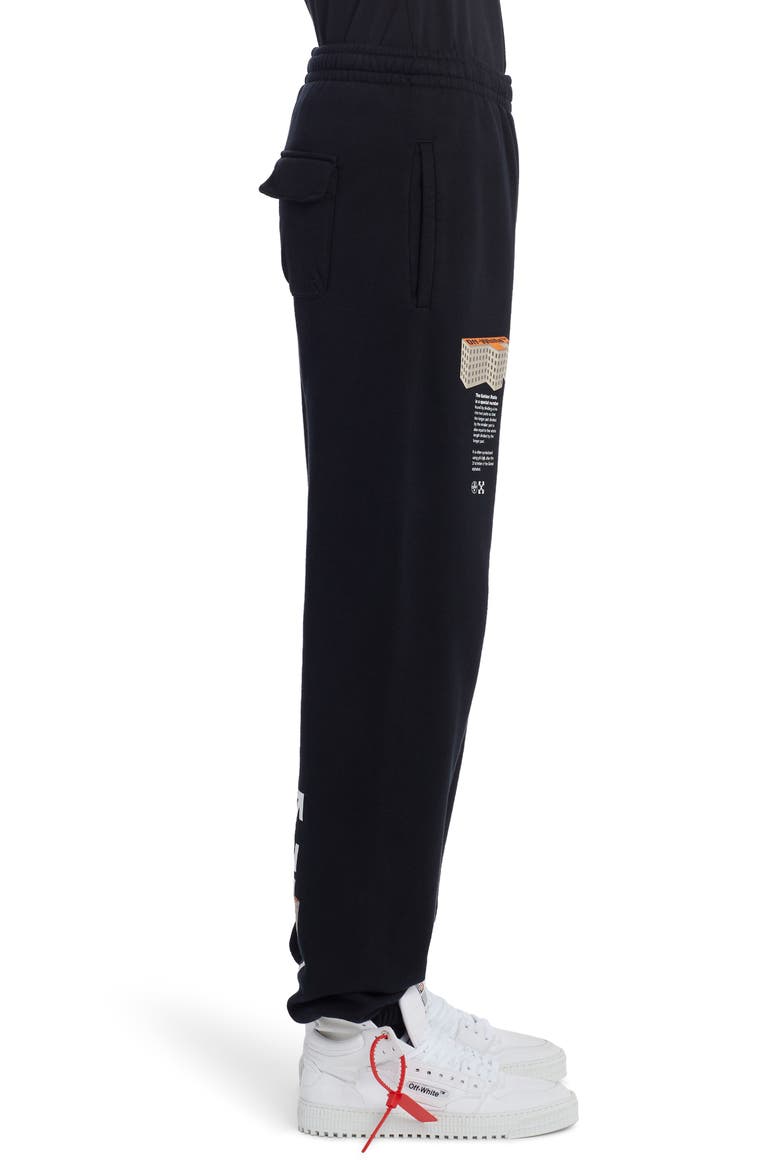 Wavy Line Logo Slim Sweatpants, Alternate, color, BLACK WHITE