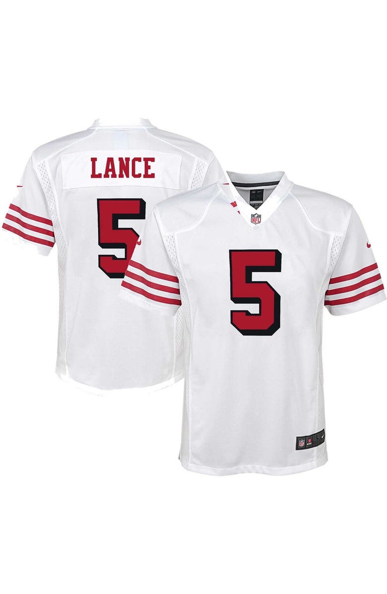 Nike Youth Nike Trey Lance White San Francisco 49ers Game Jersey, Main, color, 