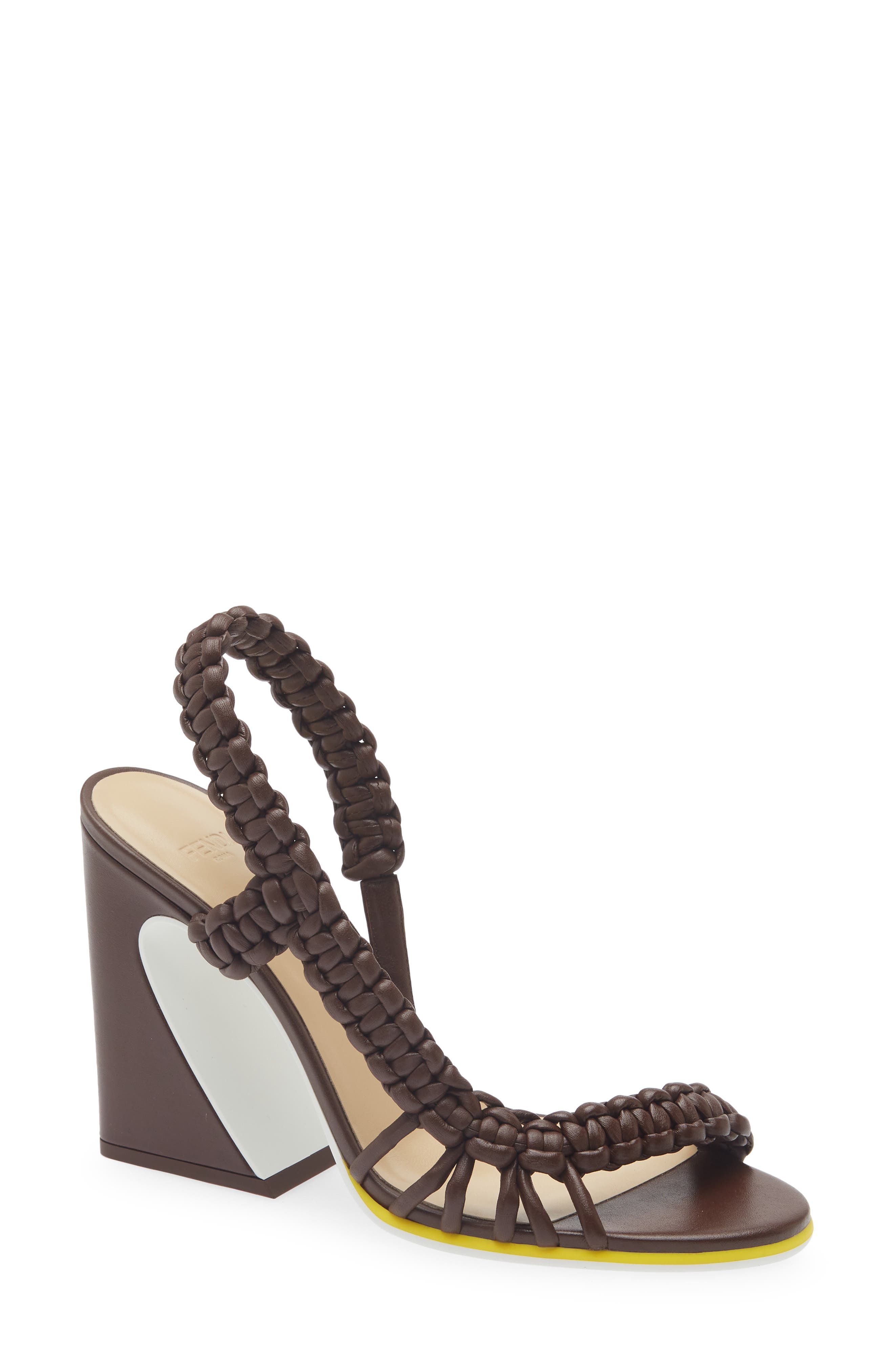 Fendi Arco Slingback Sandal, Main, color, F1vnn Mahogany Gial Bianco