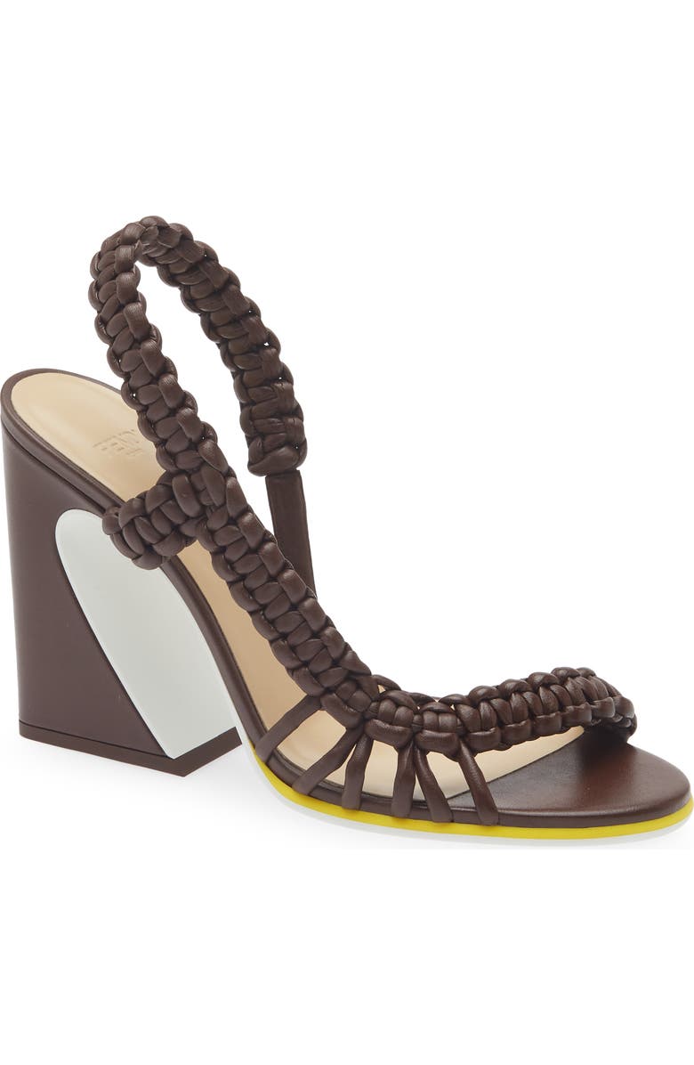 Fendi Arco Slingback Sandal, Main, color, F1vnn Mahogany Gial Bianco