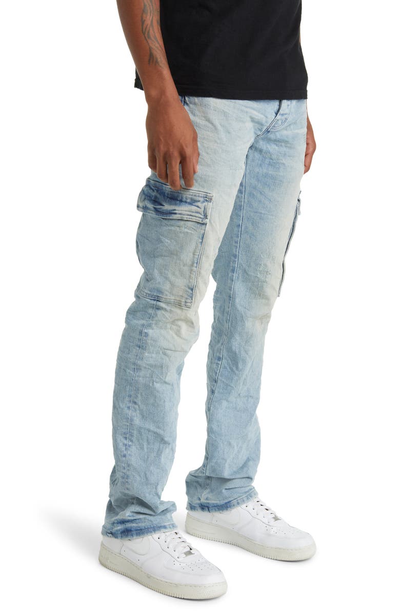 PURPLE BRAND Worn Bootcut Cargo Jeans, Alternate, color,