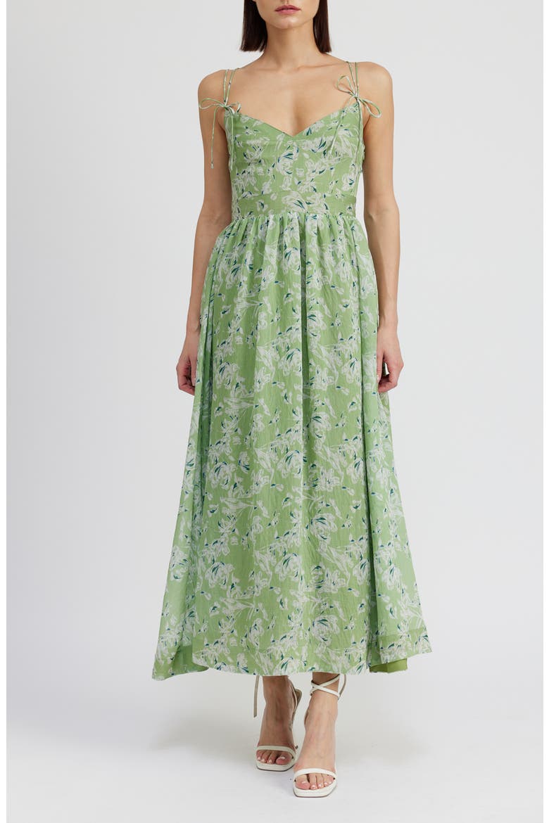 Laguna Floral Maxi Sundress, Main, color, LIGHT GREEN TEAL