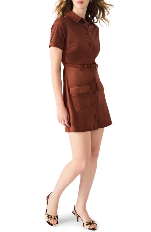 Steve Madden Joliana Faux Suede Mini Shirtdress In Animal Print