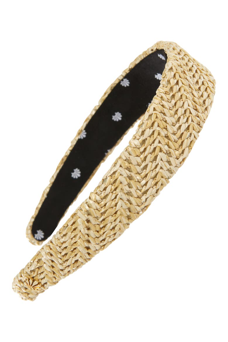 Bessette Raffia Headband, Main, color, NATURAL