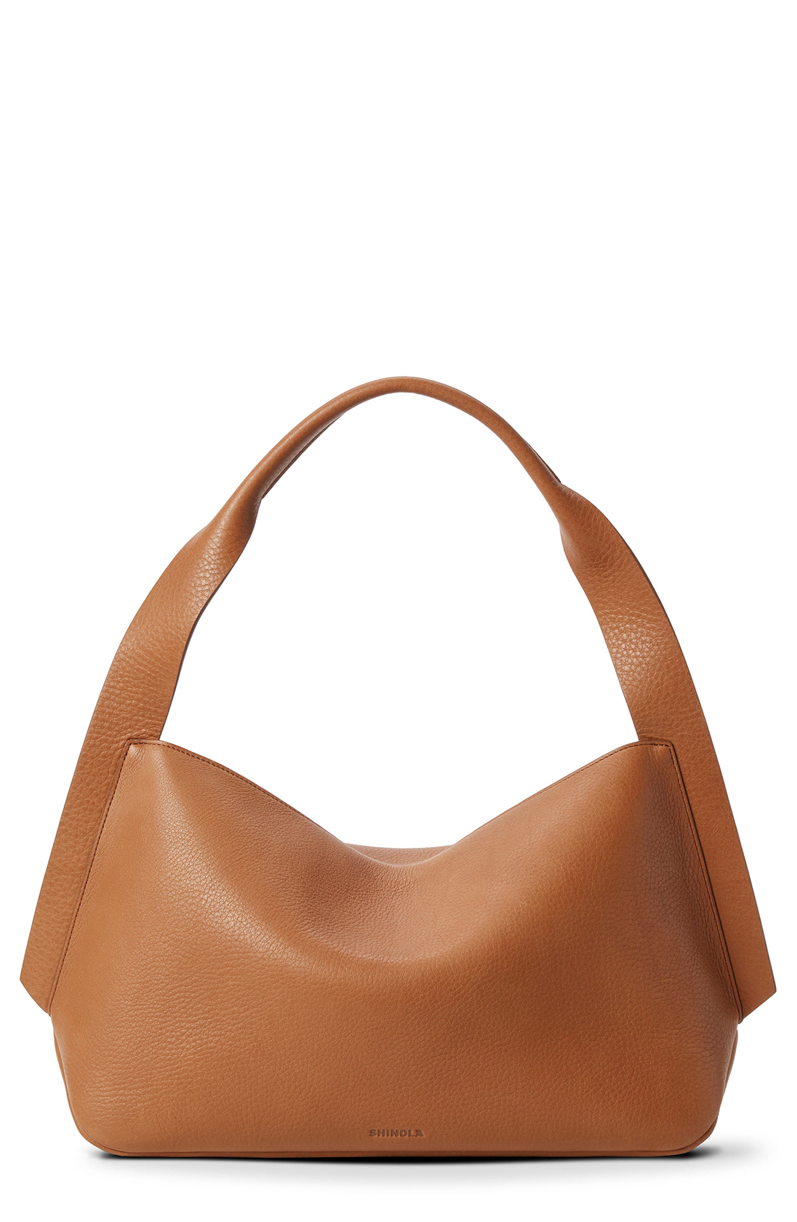 Shinola Medium Derby Leather Shoulder Bag, Main, color, Tan
