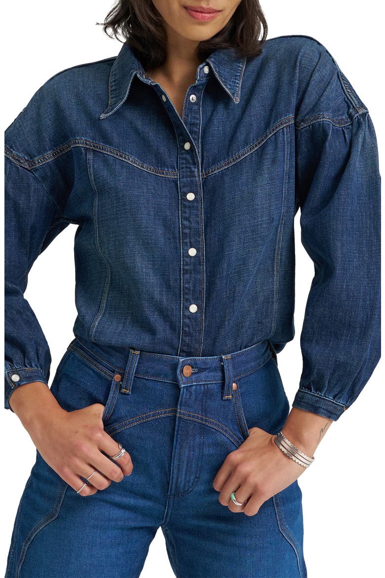 Western Denim Snap-Up Shirt, Main, color, HOMESTEAD HAZE