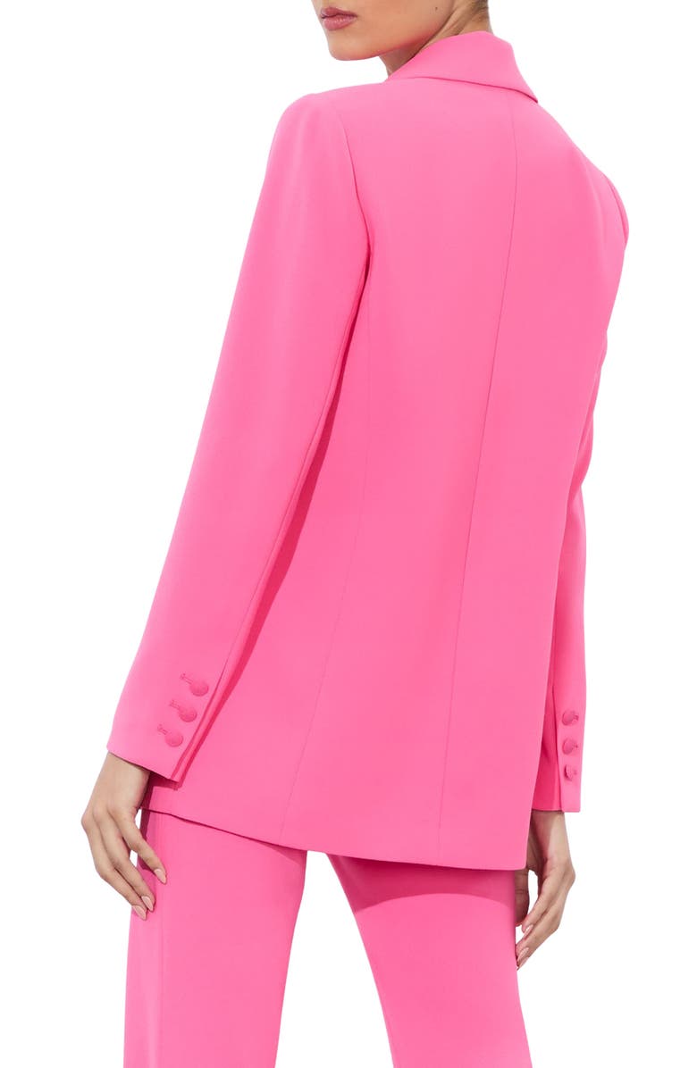 Alice + Olivia Denny Notched Collar Boyfriend Blazer, Alternate, color, Wild Pink