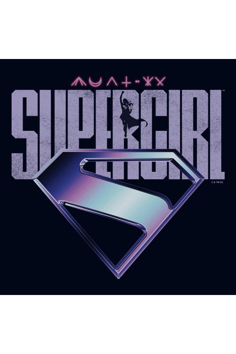Girl's Supergirl Girl of Steel Logo  Graphic T-Shirt, Alternate, color, Navy Blue