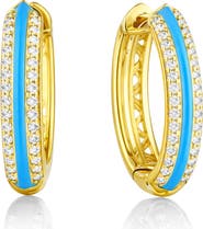House of Frosted Pavé White Topaz Hoop Earrings