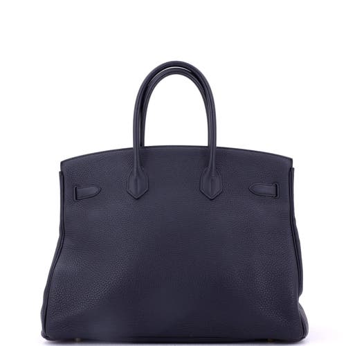 Pre-owned Hermes  Hermes Birkin Handbag Blue Togo With Gold Hardware 35 In Blue