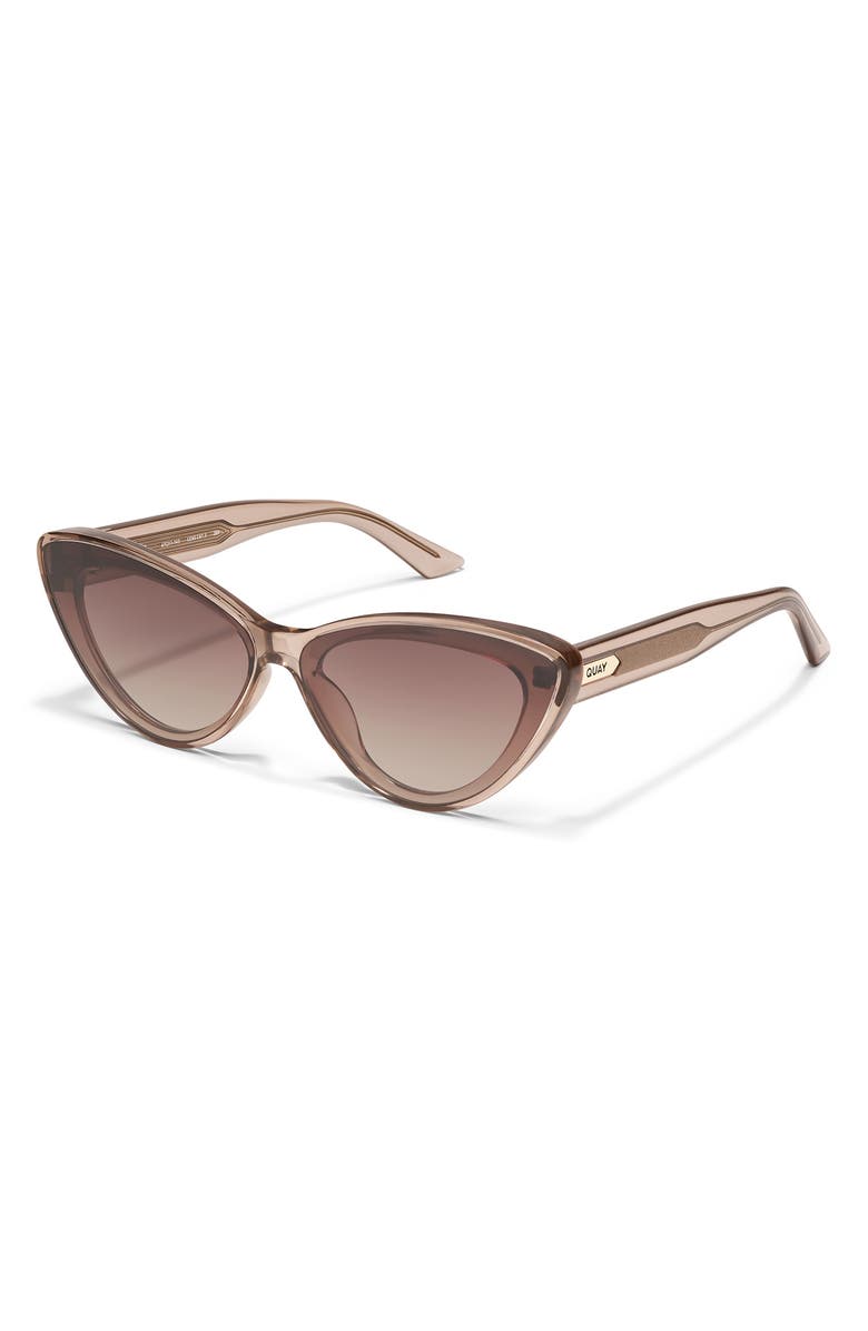 QUAY Tempted 67mm Cat Eye Sunglasses, Alternate, color, Doe/ Brown