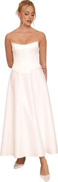 Six Stories Bandeau Satin Corset Dress