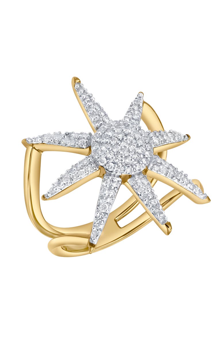 Stellara 0.5 Ct 14K Gold Starburst Diamond Ring, Alternate, color, 14K Yellow Gold