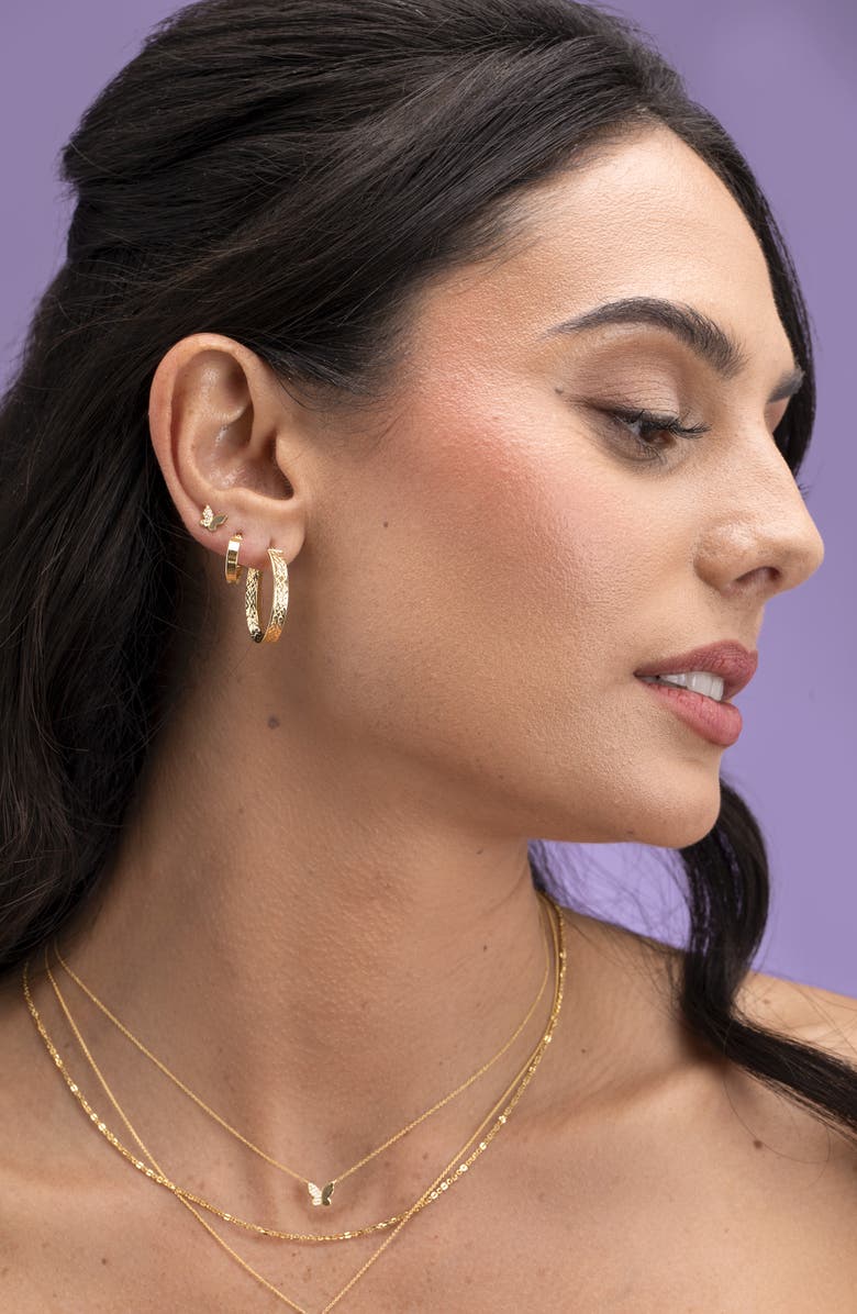 Bony Levy 14K Gold Flat Hoop Earrings, Alternate, color,