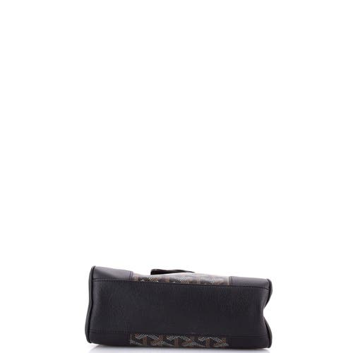 Pre-owned Goyard  Goyard Saigon Top Handle Bag Coated Canvas With Leather Mini In Black