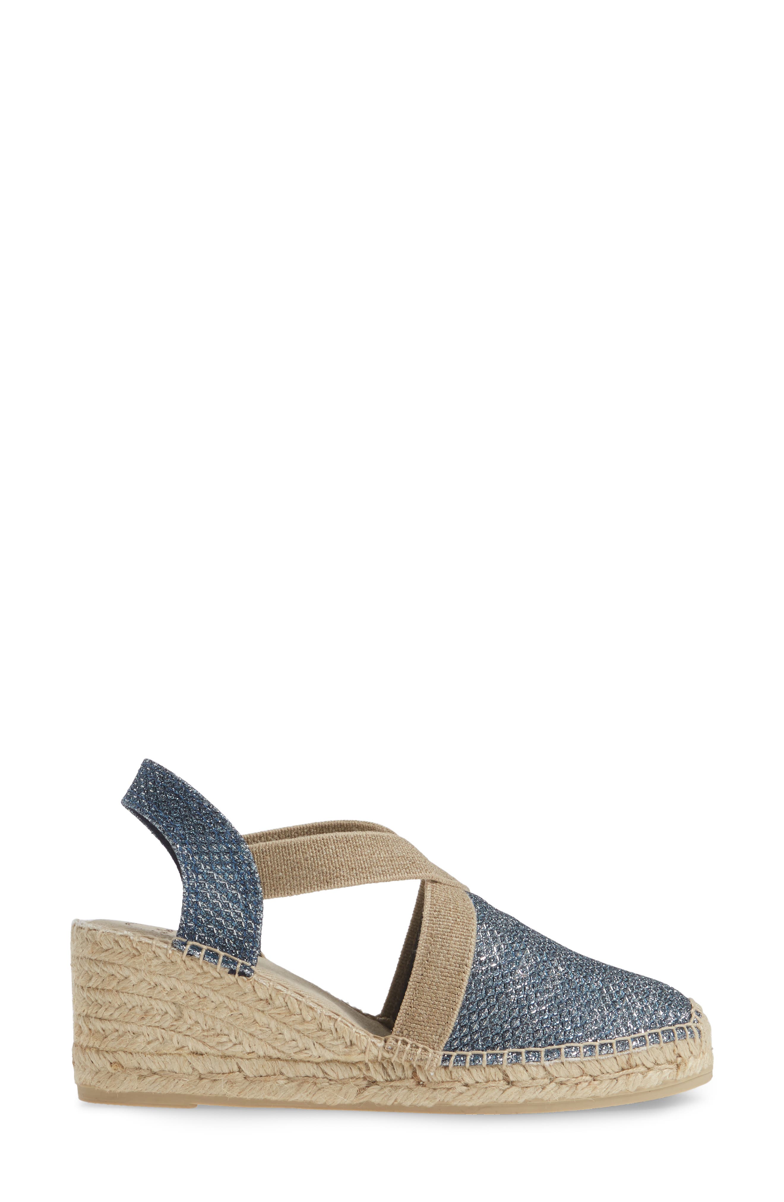 'Triton' Espadrille Wedge, Alternate, color, NAVY FABRIC