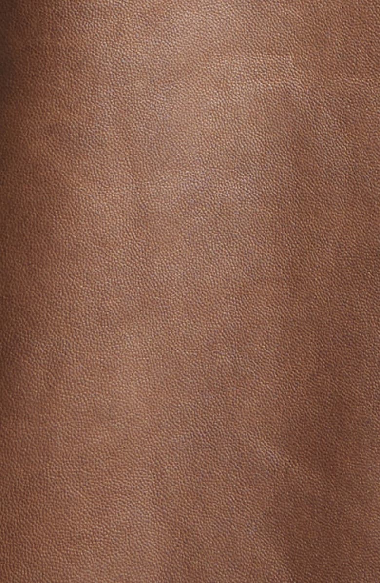 Nili Lotan Lazare Fringe Detail Leather Jacket, Alternate, color, Dark Brown