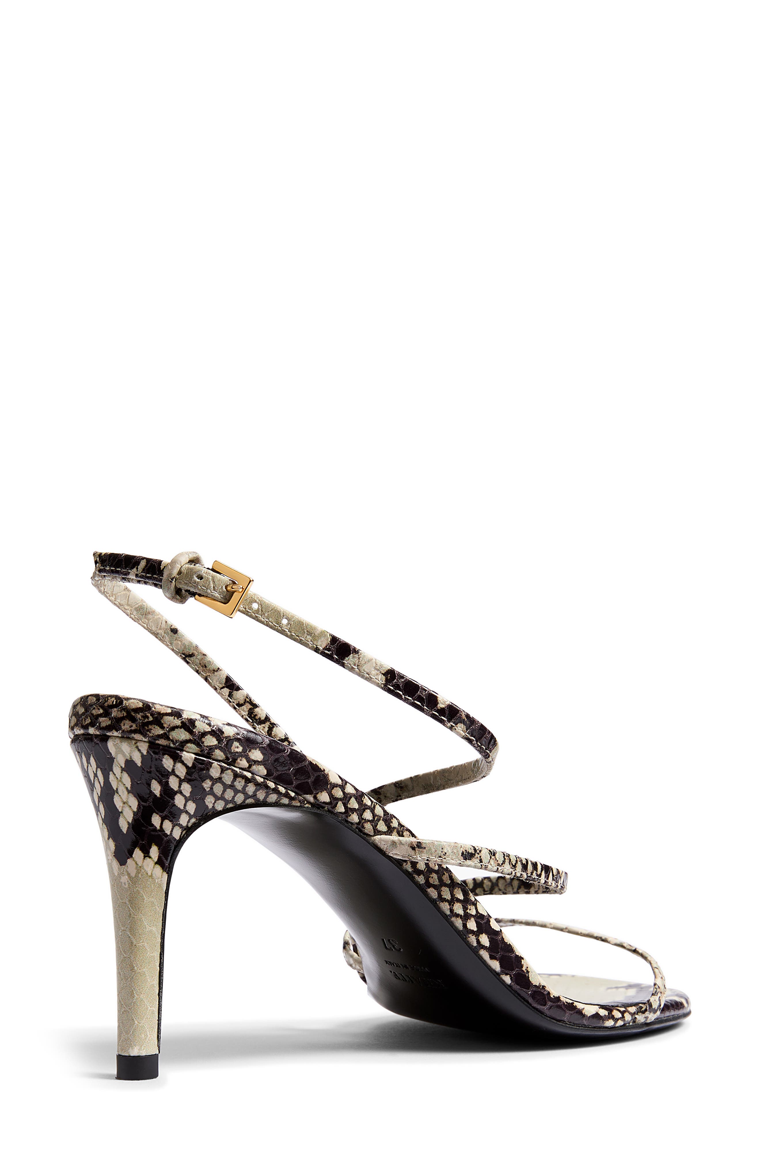 Khaite Loop Snakeskin Embossed Sandal, Alternate, color, Natural