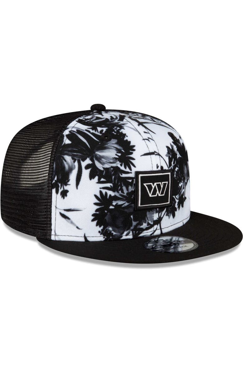 New Era Men's New Era White/Black Washington Commanders Landscape Trucker 9FIFTY Snapback Hat, Alternate, color, 