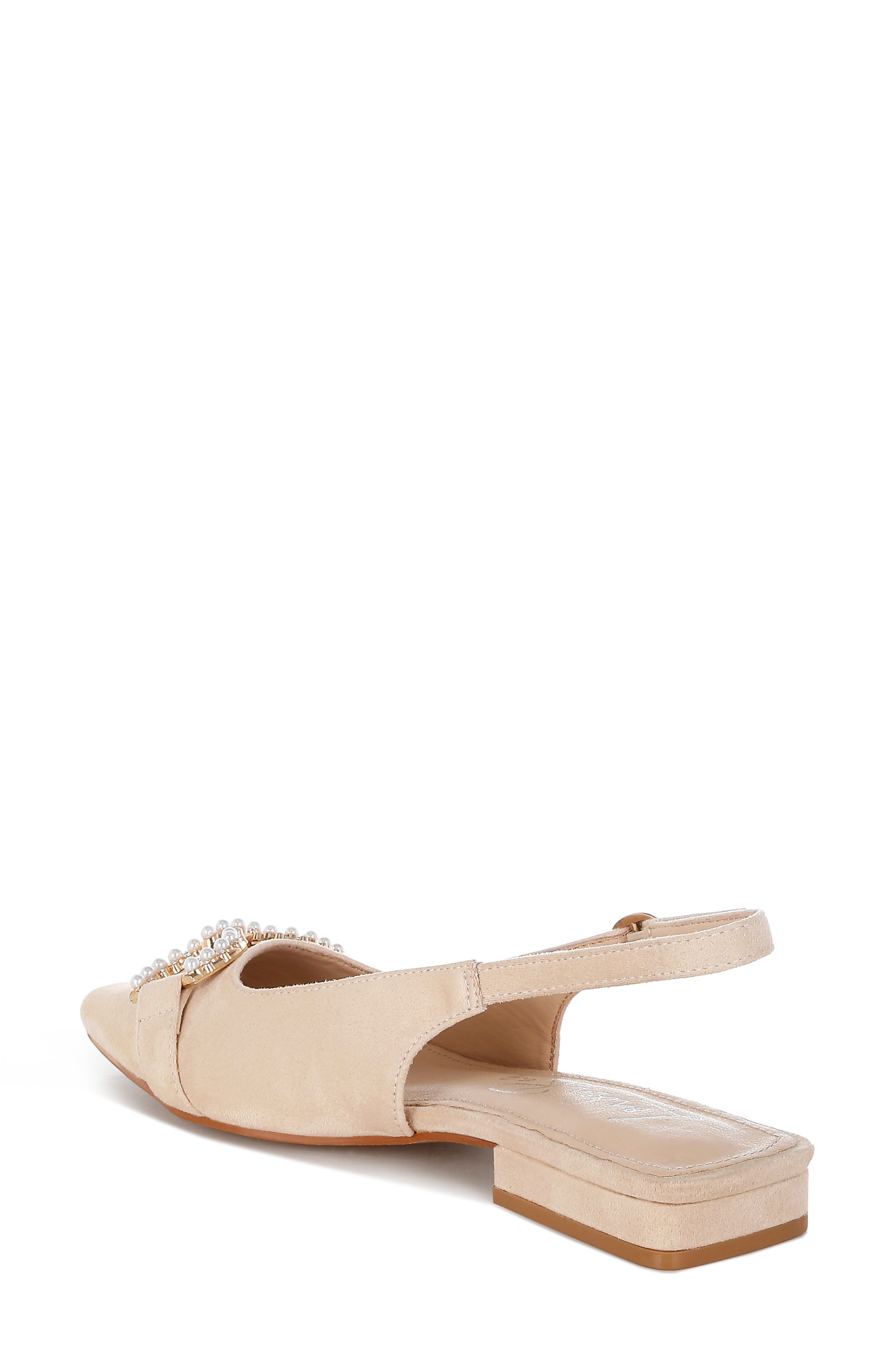 Salova Embellished Slingback Pump, Alternate, color, BEIGE