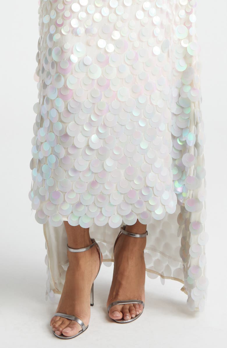 Christopher John Rogers Embellished Step Hem Silk Gown, Alternate, color, Nougat