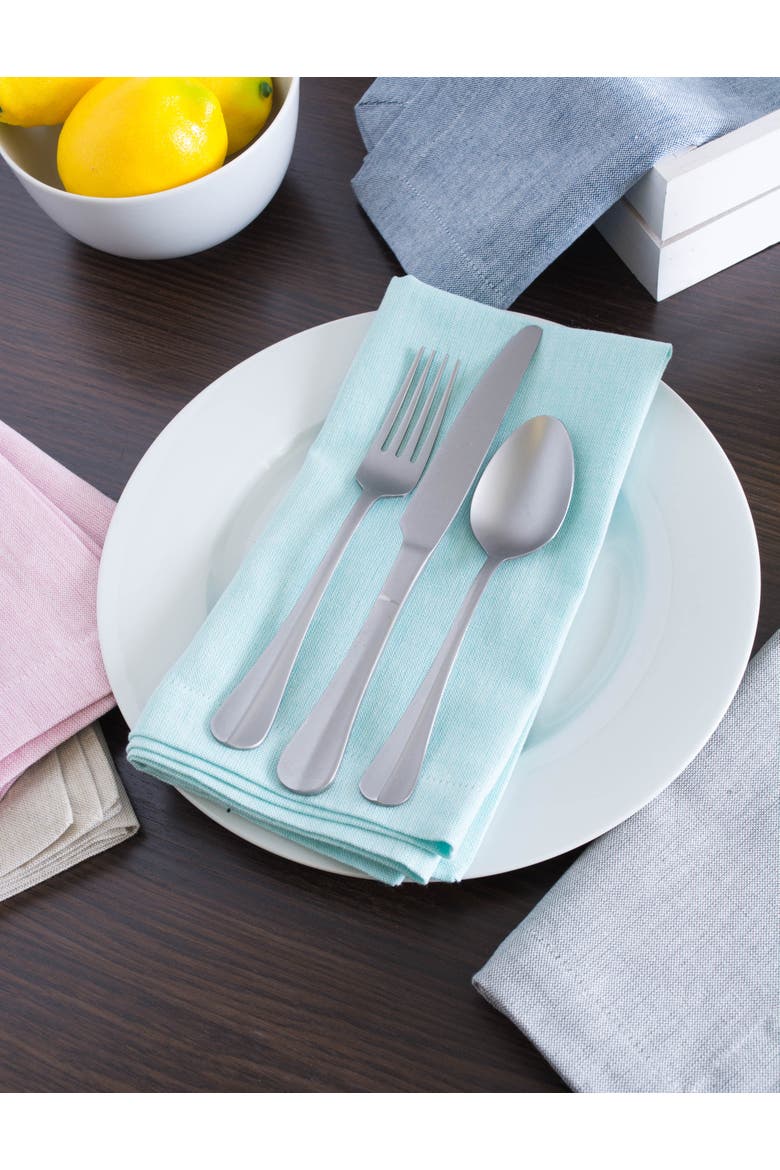 Solid Chambray Cotton Tablecloth, Alternate, color, Blue