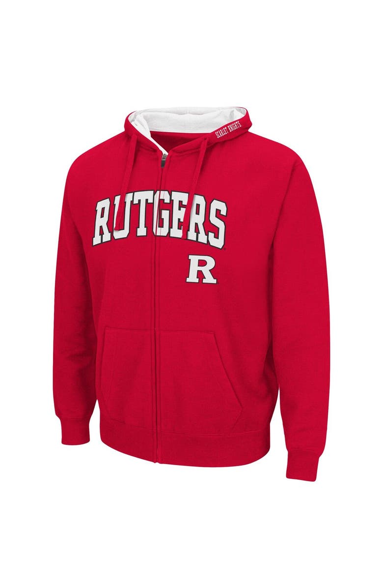 COLOSSEUM Men's Colosseum Scarlet Rutgers Scarlet Knights Arch & Logo 3.0 Full-Zip Hoodie, Alternate, color, Scarlet