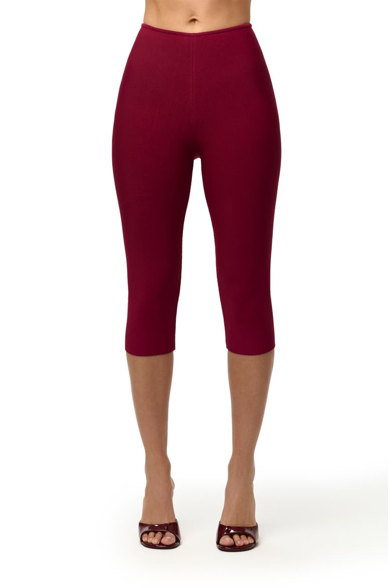 Knit Capri Leggings, Main, color, SANGRIA