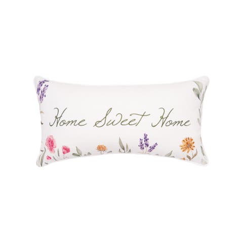 "Home Sweet Home" April Showers Cotton Blend Lumbar Accent Pillow 12" x 24"