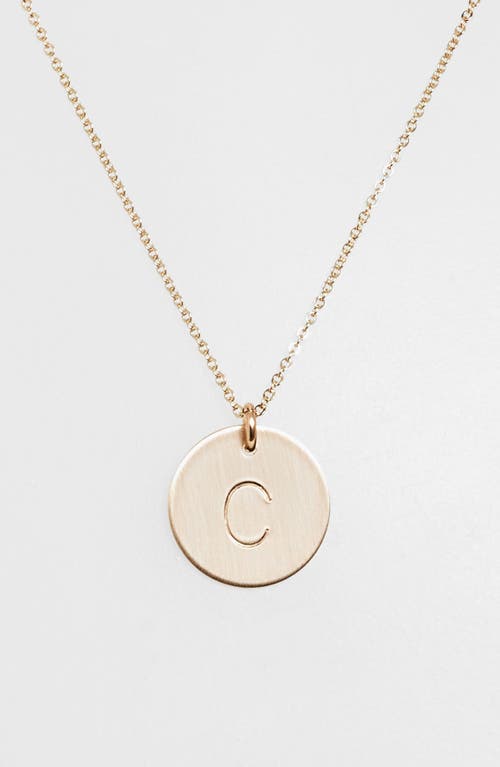 Nashelle 14k-Gold Fill Initial Disc Necklace in 14K Gold Fill C 