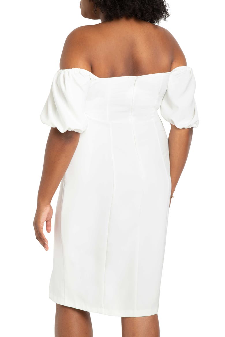 Off the Shoulder Body-Con Dress, Alternate, color, SOFT WHITE