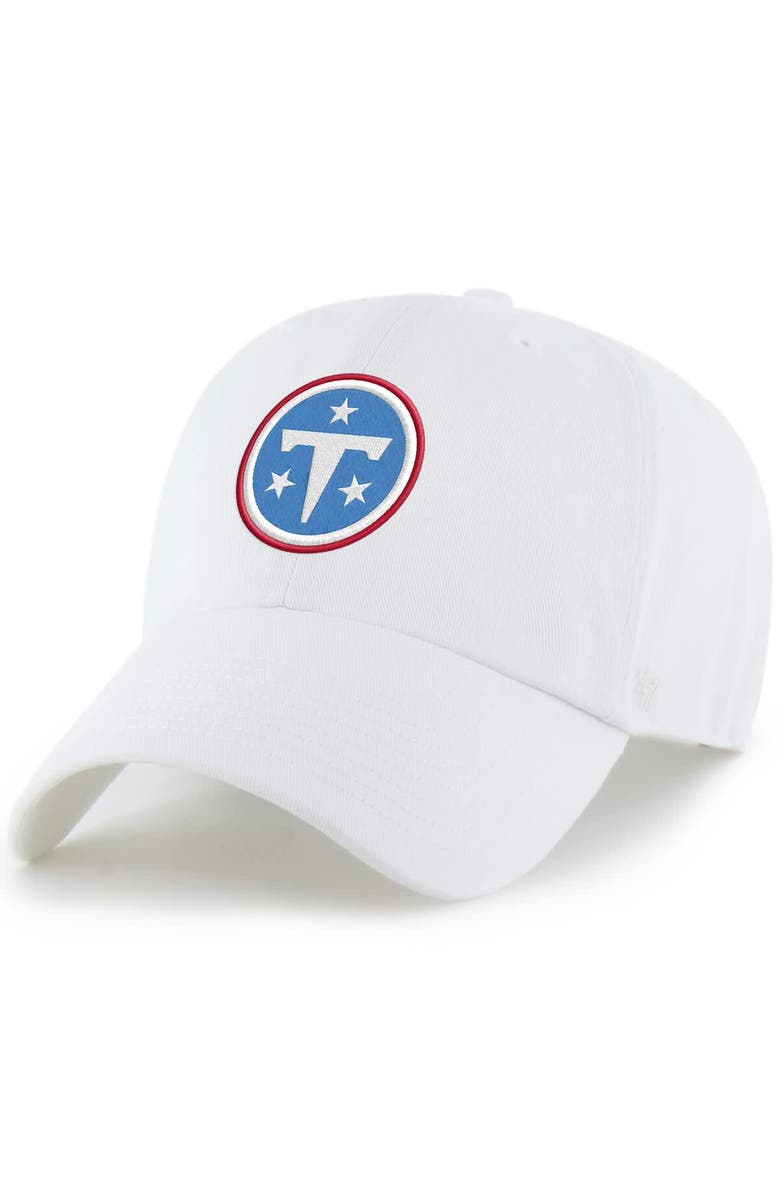 '47 Men's '47  White Tennessee Titans Primary Logo Clean Up Adjustable Hat, Main, color, White
