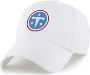 '47 Men's '47  White Tennessee Titans Primary Logo Clean Up Adjustable Hat