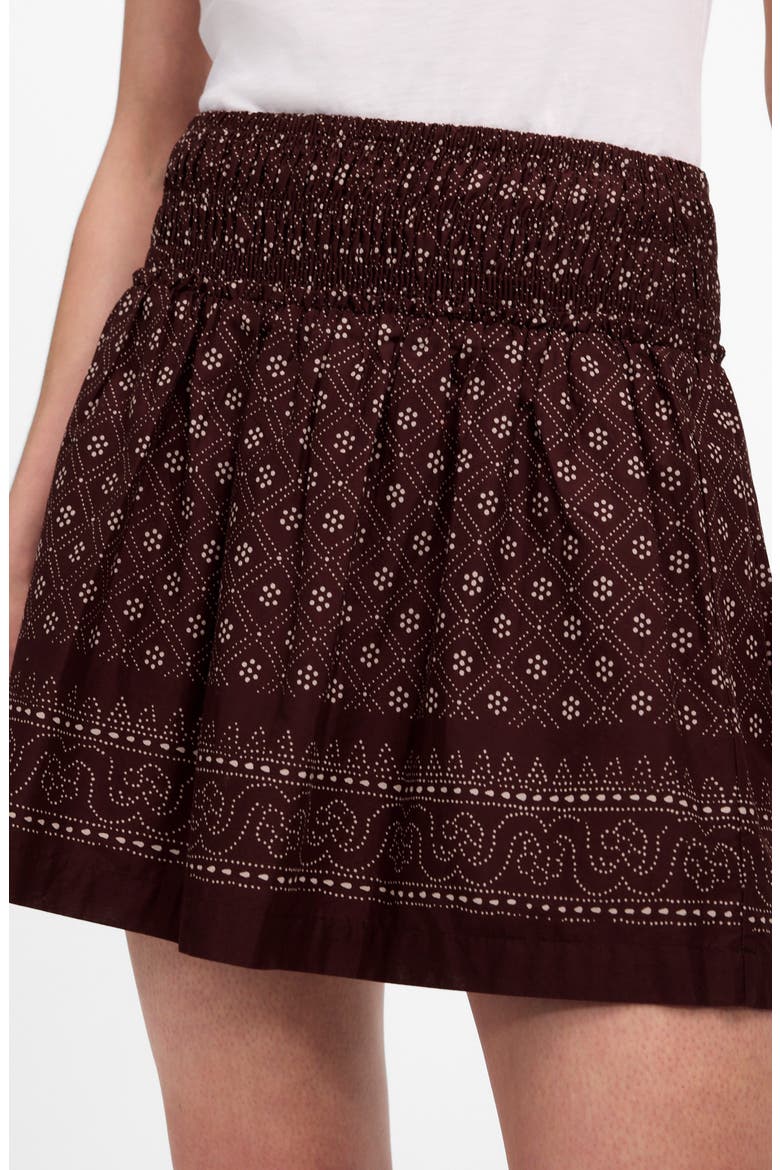 Paisley Ruffle Cotton Voile Miniskirt, Alternate, color, DUSTY PLUM