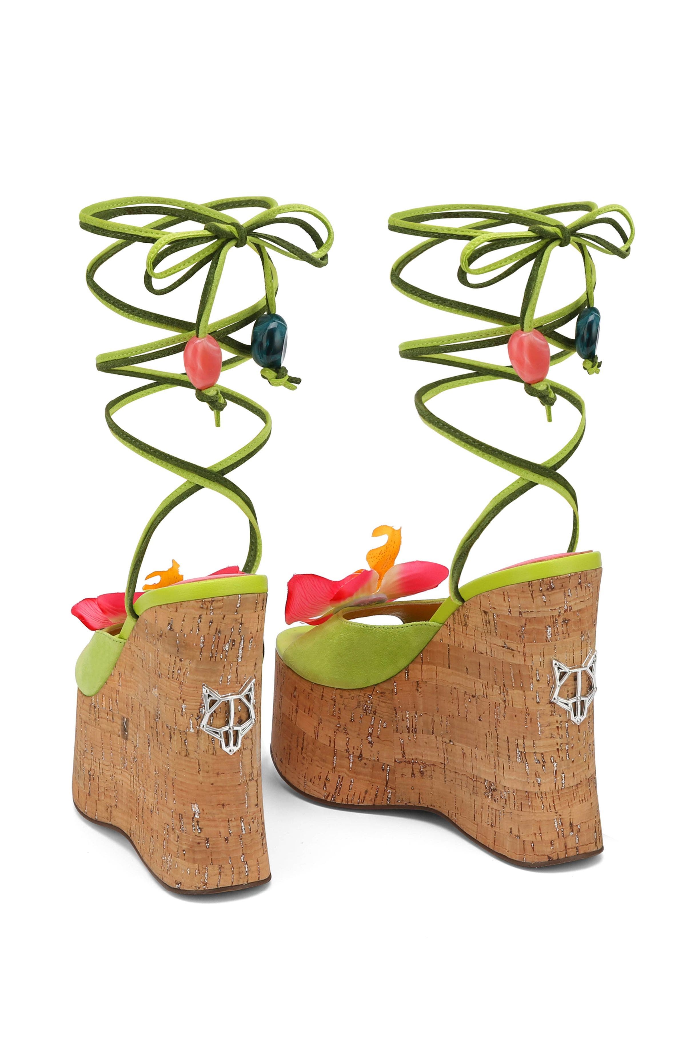 Naked Wolfe Sunflower Green Kid Wedge Heel, Alternate, color, 