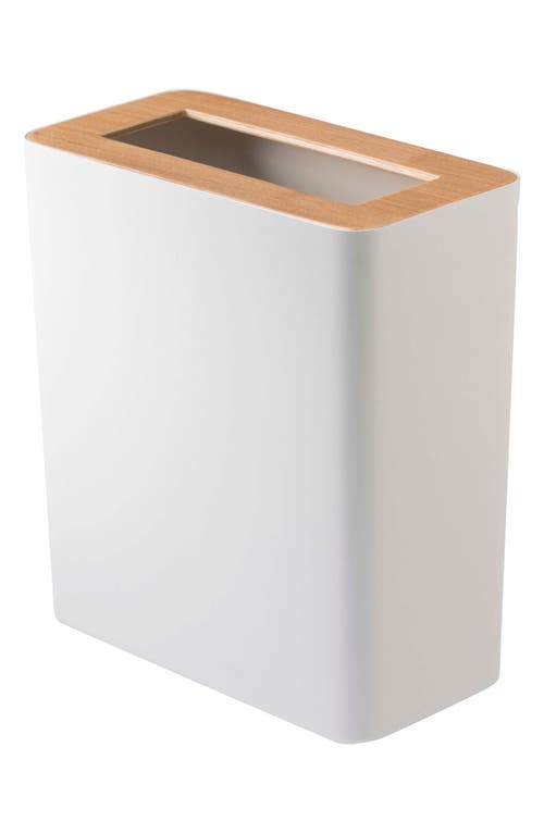 Yamazaki Rectangle Trash Can In White