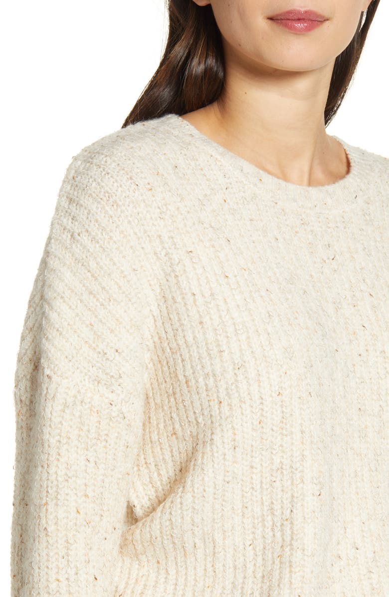 cupcakes and cashmere Petra Natural Speckle Yarn Sweater, Alternate, color, 
