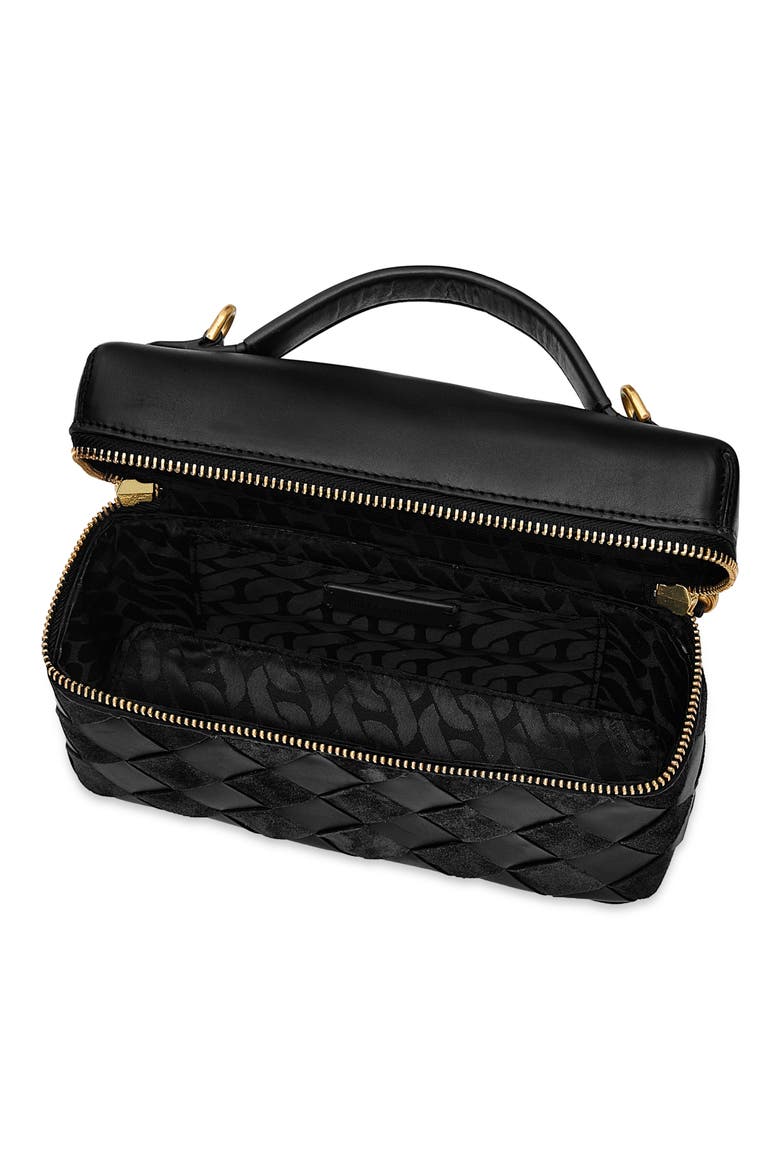 Frankie Leather Train Case, Alternate, color, BLACK