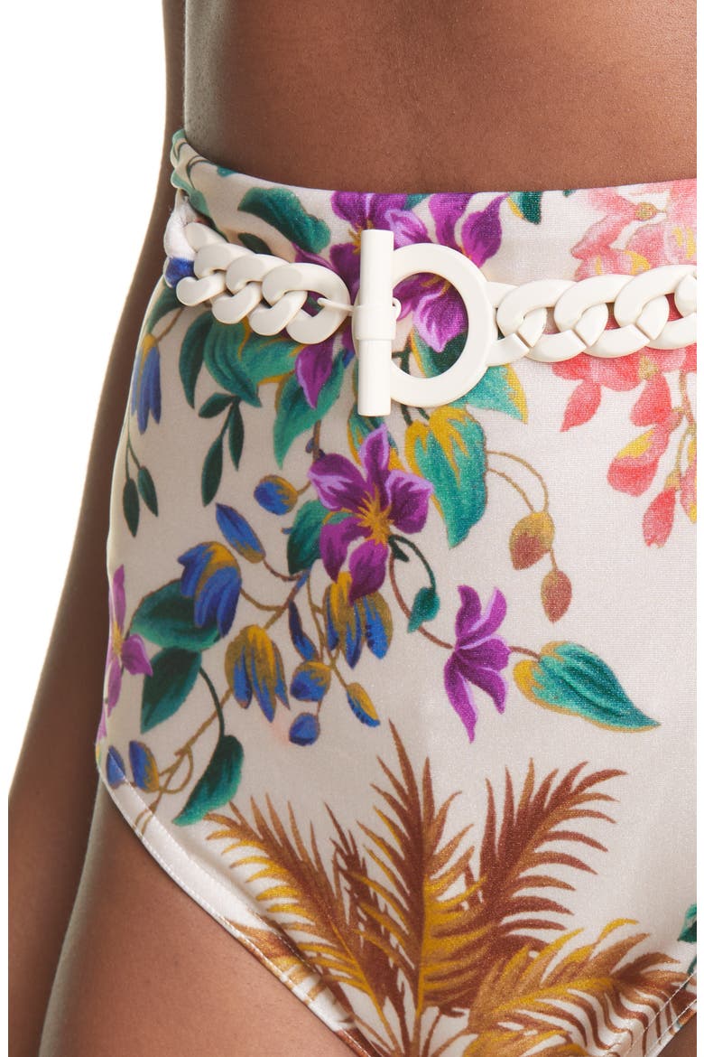 Tropicana Floral High Waist Bikini Bottoms, Alternate, color, CREAM FLORAL